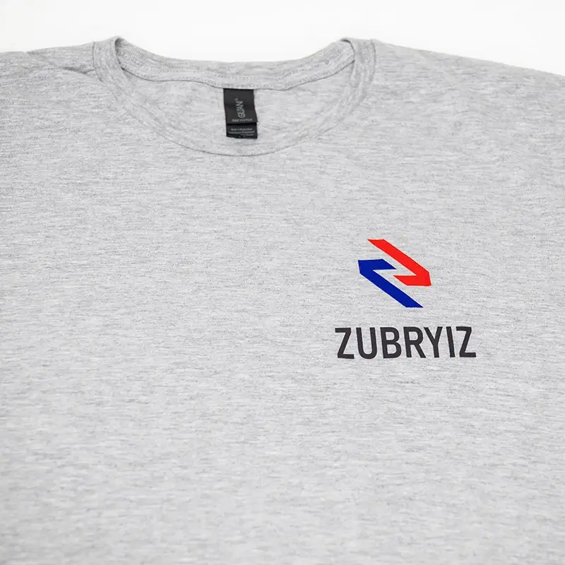 Logo on gray shirt