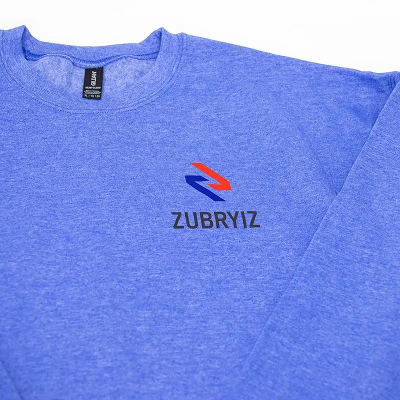 Blue sweatshirt with Zubryiz logo